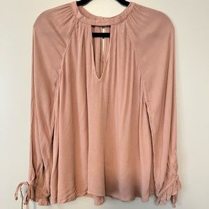 American Eagle Women's Peasant Top Long Sleeve Blush Pink Size Small